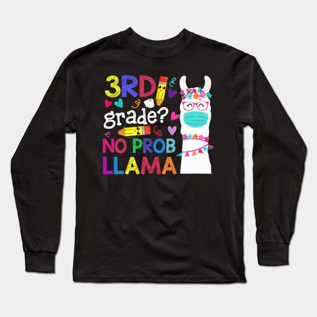 Quarantine Llama 3rd Grade 2020 School Social Distance Shirt Funny Back To School Gifts Long Sleeve T-Shirt by Alana Clothing